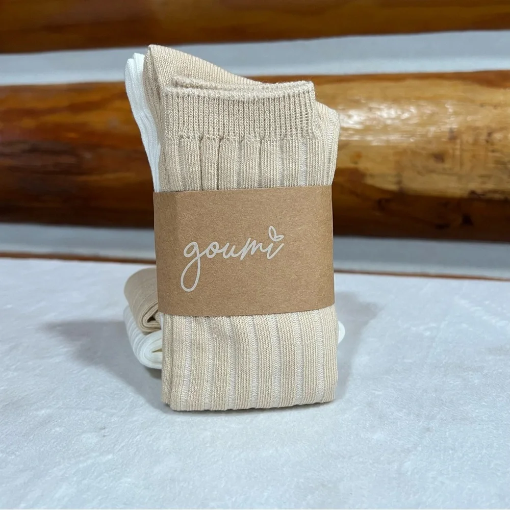Goumi girl's tan and Cream 2 pack‎ of Socks
